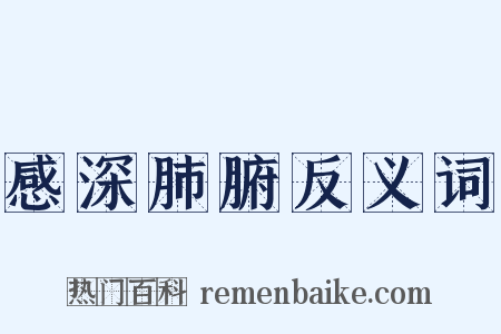 感深肺腑反义词是什么意思的图片